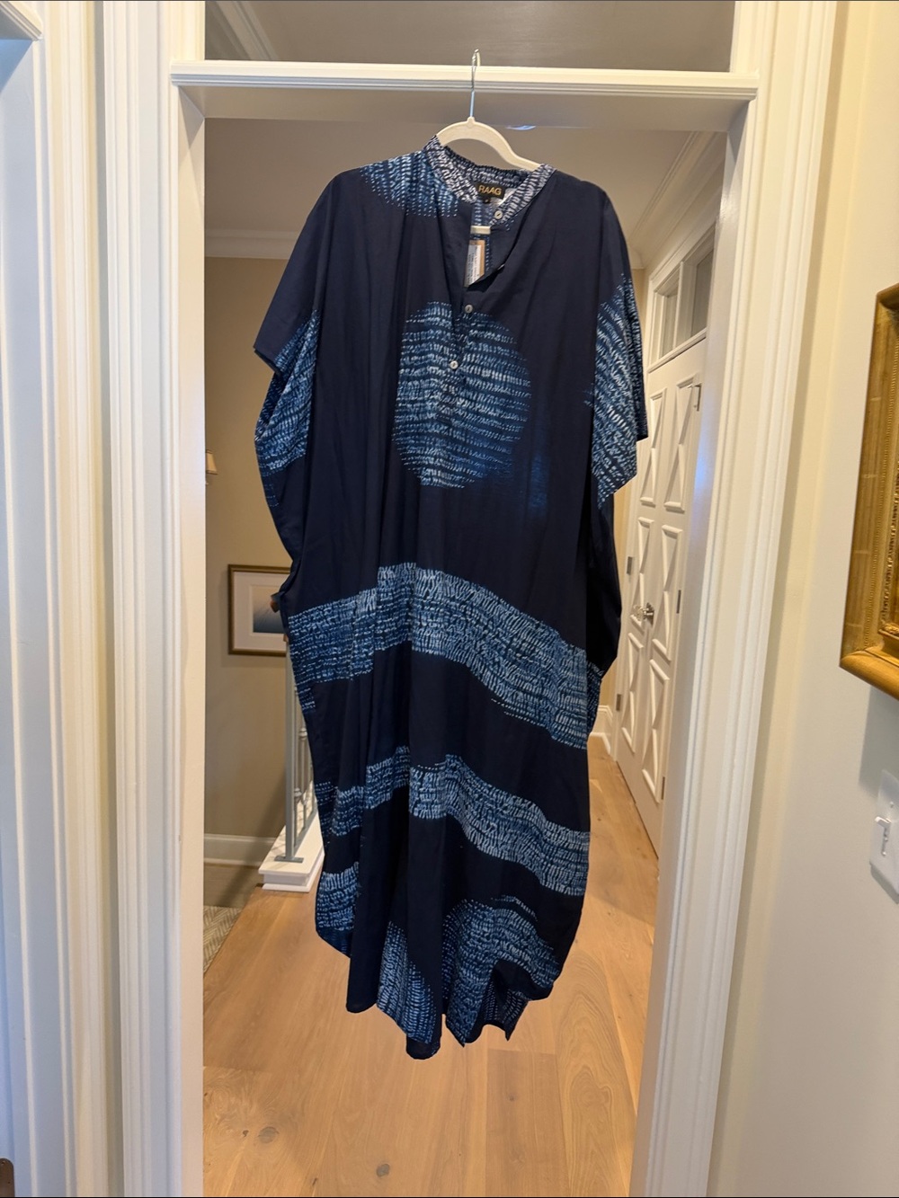 Raag Flowy Navy Tunic Dress with geometric pattern